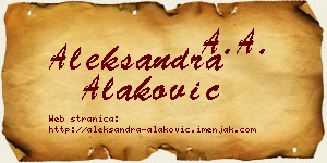 Aleksandra Alaković vizit kartica